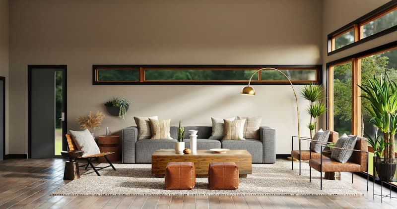 Sala de estar con decoración moderna